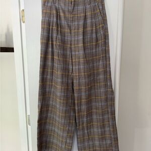 Plaid Trousers - Brown and Yellow